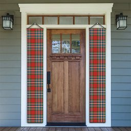 ScotsTee Shop Scottish McFarlane Red Ancient Tartan Front Porch Sign Set, Hanging Banner Set