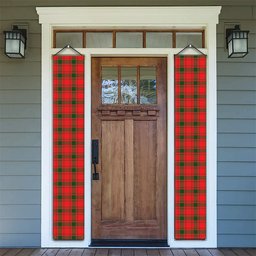 ScotsTee Shop Scottish Quarrie Modern Tartan Front Porch Sign Set, Hanging Banner Set