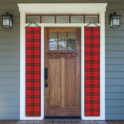 ScotsTee Shop Scottish MacDougall Modern Tartan Front Porch Sign Set, Hanging Banner Set