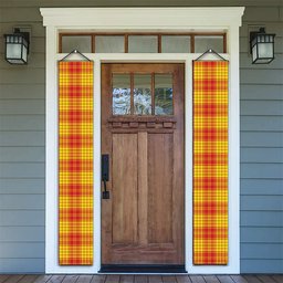 ScotsTee Shop Scottish MacMillan Dress Modern Tartan Front Porch Sign Set, Hanging Banner Set
