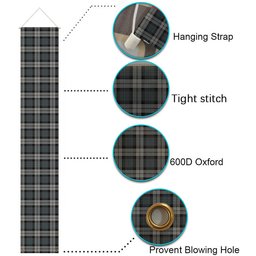 ScotsTee Shop Scottish McCandlish Dress Grey Tartan Front Porch Sign Set, Hanging Banner Set