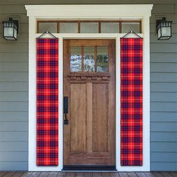 ScotsTee Shop Scottish Hamilton Modern Tartan Front Porch Sign Set, Hanging Banner Set