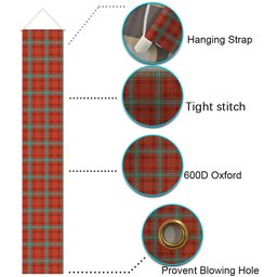 ScotsTee Shop Scottish Morrison Red Ancient Tartan Front Porch Sign Set, Hanging Banner Set