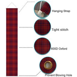 ScotsTee Shop Scottish Kyle Blue Tartan Front Porch Sign Set, Hanging Banner Set