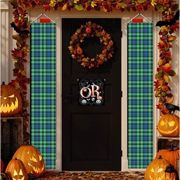 ScotsTee Shop Scottish Graham of Montrose Ancient Tartan Front Porch Sign Set, Hanging Banner Set