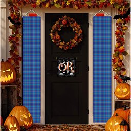 ScotsTee Shop Scottish Mercer Modern Tartan Front Porch Sign Set, Hanging Banner Set