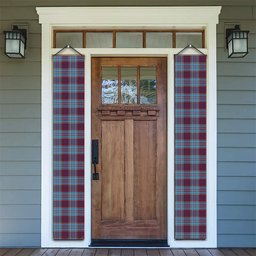 ScotsTee Shop Scottish Royal Canadian Air Force Modern Tartan Front Porch Sign Set, Hanging Banner Set
