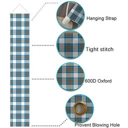 ScotsTee Shop Scottish Stewart Muted Blue Tartan Front Porch Sign Set, Hanging Banner Set