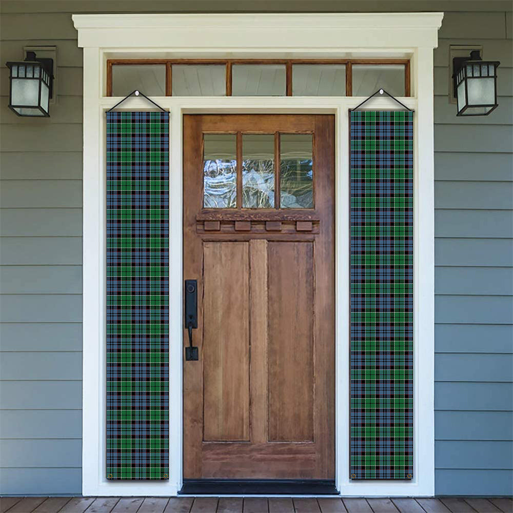 ScotsTee Shop Scottish MacIsaac Modern Tartan Front Porch Sign Set, Hanging Banner Set