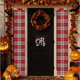 ScotsTee Shop Scottish Menzies 3 Tartan Front Porch Sign Set, Hanging Banner Set