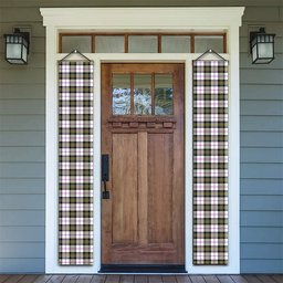 ScotsTee Shop Scottish MacPherson Dress Modern Tartan Front Porch Sign Set, Hanging Banner Set