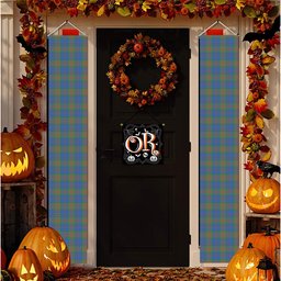 ScotsTee Shop Scottish Stewart of Appin Hunting Ancient Tartan Front Porch Sign Set, Hanging Banner Set