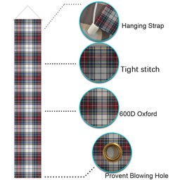 ScotsTee Shop Scottish MacBeth Dress Modern Tartan Front Porch Sign Set, Hanging Banner Set