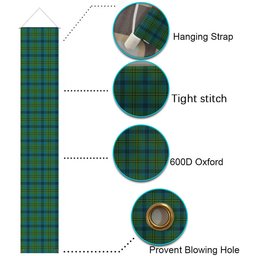 ScotsTee Shop Scottish Johnstone Originaux Ancient Clan Tartan Front Porch Sign Set, Hanging Banner Set