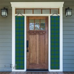 ScotsTee Shop Scottish Johnston Tartan Front Porch Sign Set, Hanging Banner Set