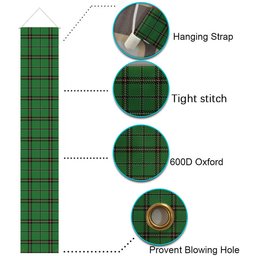 ScotsTee Shop Scottish Leach Hunting Tartan Front Porch Sign Set, Hanging Banner Set