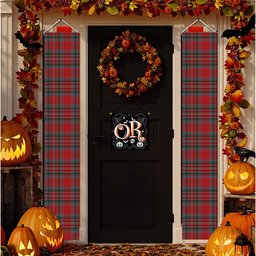 ScotsTee Shop Scottish McBean Tartan Front Porch Sign Set, Hanging Banner Set
