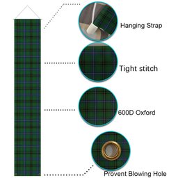 ScotsTee Shop Scottish Henderson MacKendrick Tartan Front Porch Sign Set, Hanging Banner Set