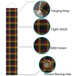 ScotsTee Shop Scottish McMillan Modern Tartan Front Porch Sign Set, Hanging Banner Set