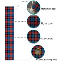 ScotsTee Shop Scottish Graham of Menteith Red Ancient Tartan Front Porch Sign Set, Hanging Banner Set