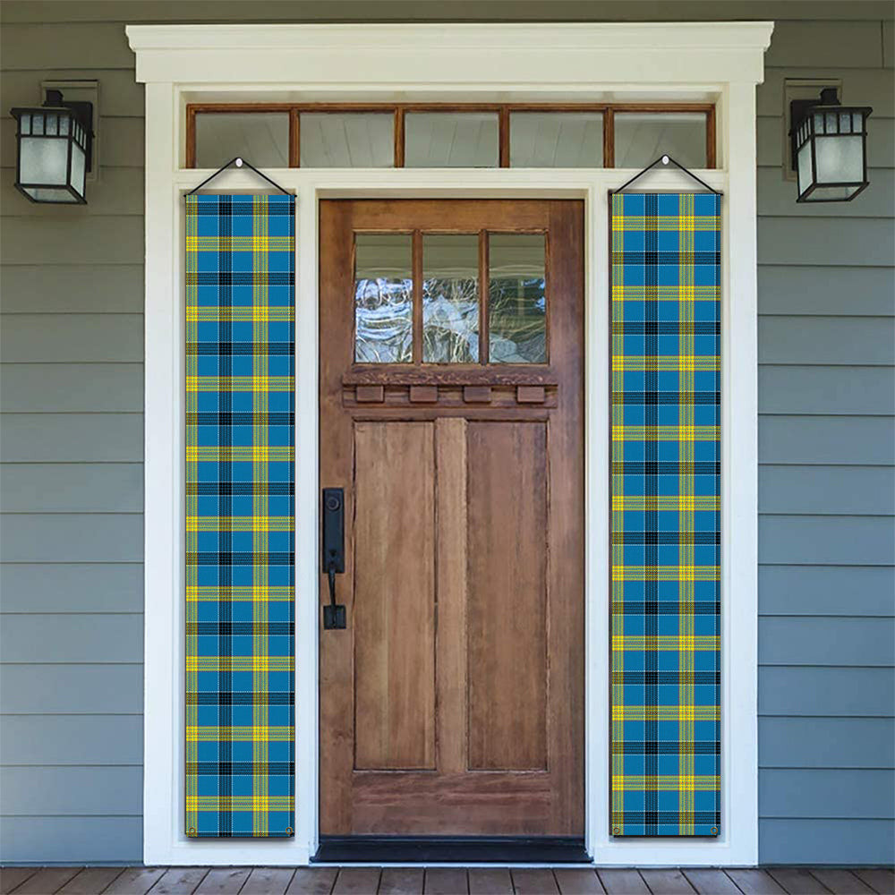 ScotsTee Shop Scottish Laing Modern Tartan Front Porch Sign Set, Hanging Banner Set