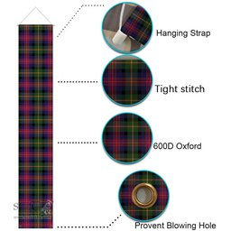 ScotsTee Shop Scottish Logan Modern Tartan Front Porch Sign Set, Hanging Banner Set