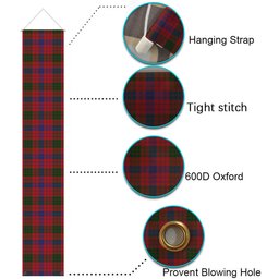 ScotsTee Shop Scottish Ross 4 Tartan Front Porch Sign Set, Hanging Banner Set