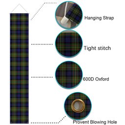 ScotsTee Shop Scottish MacLaren Modern Tartan Front Porch Sign Set, Hanging Banner Set