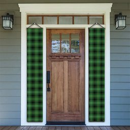 ScotsTee Shop Scottish MacIver Hunting Ancient Tartan Front Porch Sign Set, Hanging Banner Set