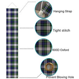 ScotsTee Shop Scottish Gordon Dress Modern Tartan Front Porch Sign Set, Hanging Banner Set