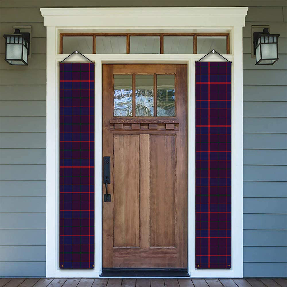 ScotsTee Shop Scottish Rutherford John Tartan Front Porch Sign Set, Hanging Banner Set
