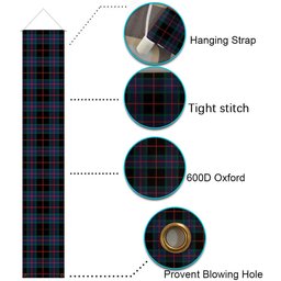 ScotsTee Shop Scottish Nairn Modern Tartan Front Porch Sign Set, Hanging Banner Set