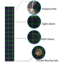 ScotsTee Shop Scottish Sutherland Tartan Front Porch Sign Set, Hanging Banner Set