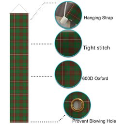 ScotsTee Shop Scottish MacKinnon Hunting Modern Tartan Front Porch Sign Set, Hanging Banner Set