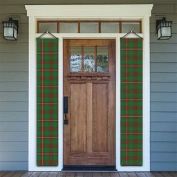 ScotsTee Shop Scottish MacKinnon Hunting Modern Tartan Front Porch Sign Set, Hanging Banner Set
