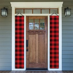 ScotsTee Shop Scottish MacLeod of Raasay Modern Tartan Front Porch Sign Set, Hanging Banner Set