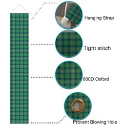 ScotsTee Shop Scottish Kennedy Ancient Tartan Front Porch Sign Set, Hanging Banner Set