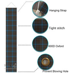 ScotsTee Shop Scottish Hanna of Leith yellow line Tartan Front Porch Sign Set, Hanging Banner Set