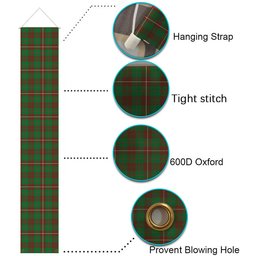 ScotsTee Shop Scottish McKinnon Hunting Modern Tartan Front Porch Sign Set, Hanging Banner Set
