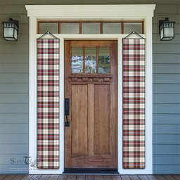 ScotsTee Shop Scottish McLean Dress Modern Tartan Front Porch Sign Set, Hanging Banner Set