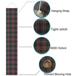 ScotsTee Shop Scottish McFarland Hunting Modern Tartan Front Porch Sign Set, Hanging Banner Set