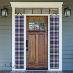 ScotsTee Shop Scottish MacPherson Dress Blue Tartan Front Porch Sign Set, Hanging Banner Set