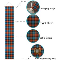 ScotsTee Shop Scottish MacLachlan Ancient Tartan Front Porch Sign Set, Hanging Banner Set