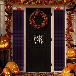 ScotsTee Shop Scottish Leonard Hunting Tartan Front Porch Sign Set, Hanging Banner Set