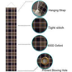 ScotsTee Shop Scottish Stewart Navy Tartan Front Porch Sign Set, Hanging Banner Set
