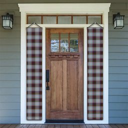 ScotsTee Shop Scottish MacDonald Dress 3 Tartan Front Porch Sign Set, Hanging Banner Set