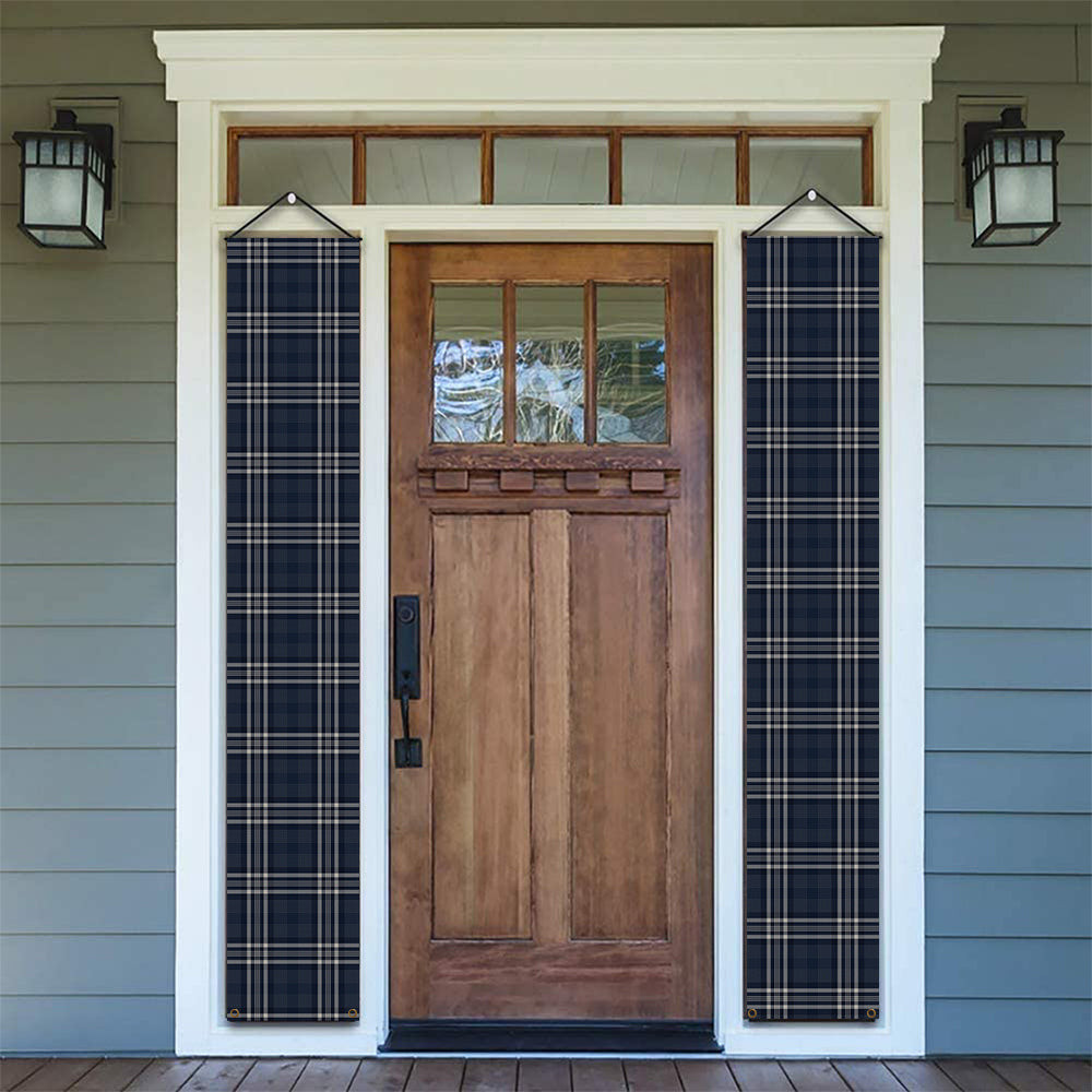 ScotsTee Shop Scottish Navy Formal Dress Tartan Front Porch Sign Set, Hanging Banner Set