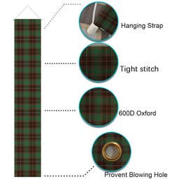 ScotsTee Shop Scottish McFie Hunting Modern Tartan Front Porch Sign Set, Hanging Banner Set