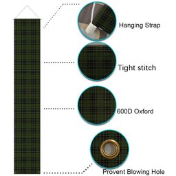 ScotsTee Shop Scottish McLean Hunting Tartan Front Porch Sign Set, Hanging Banner Set
