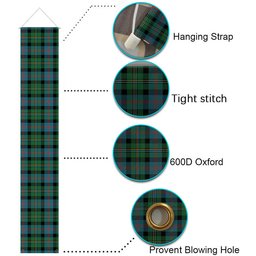 ScotsTee Shop Scottish MacCallum Ancient Tartan Front Porch Sign Set, Hanging Banner Set
